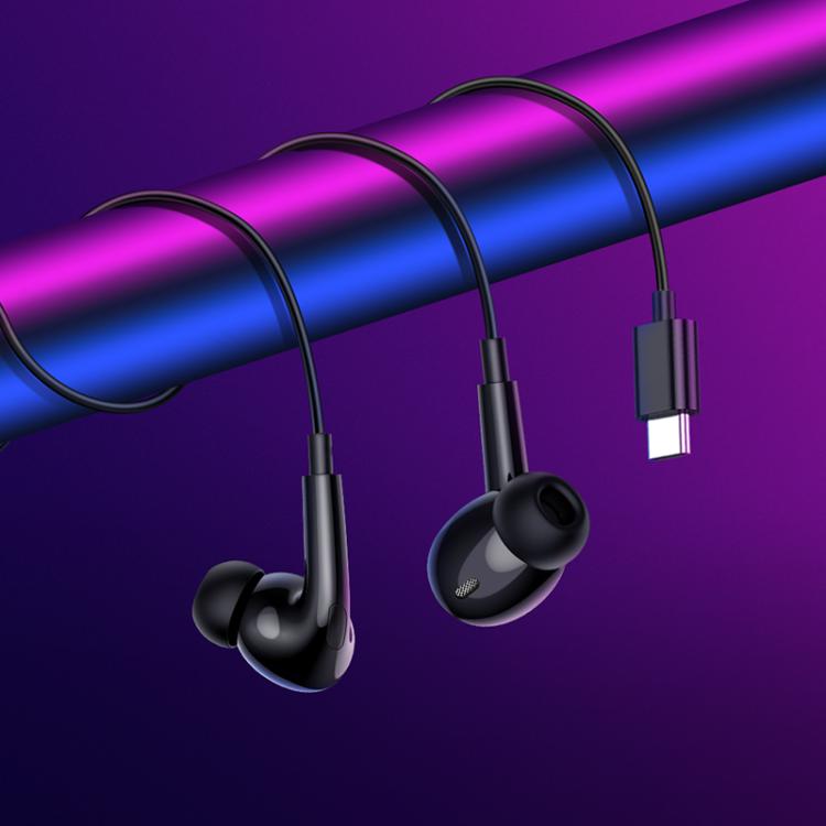 Borofone BM100 Pro Fuente Type-C Interface Universal Digital Wired Earphones with Microphone, Length: 1.2m(Black)