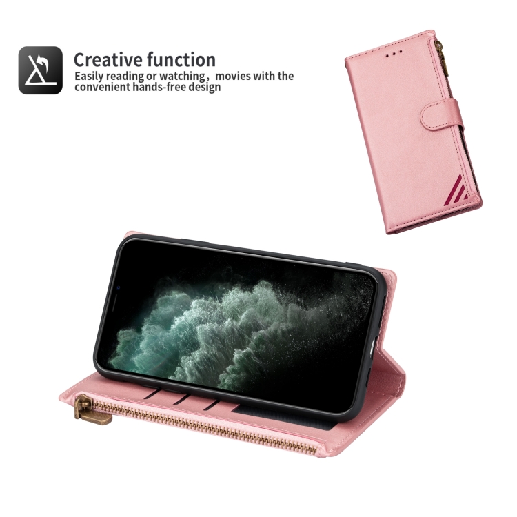 Zipper Multi-card Slots Horizontal Flip PU Leather Case with Holder & Card Slots & Wallet & Lanyard & Photo Frame for iPhone 8 Plus / 7 Plus(Rose Gold) Zipper Multi-card Slots Horizontal Flip PU Leather Case with Holder & Card Slots & Wallet & Lanyard & Photo Frame for iPhone 8 Plus / 7 Plus(Rose Gold)