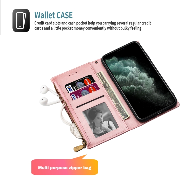 Zipper Multi-card Slots Horizontal Flip PU Leather Case with Holder & Card Slots & Wallet & Lanyard & Photo Frame for iPhone 8 Plus / 7 Plus(Rose Gold) Zipper Multi-card Slots Horizontal Flip PU Leather Case with Holder & Card Slots & Wallet & Lanyard & Photo Frame for iPhone 8 Plus / 7 Plus(Rose Gold)