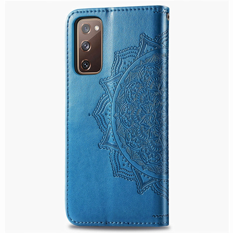 For Samsung Galaxy S20 FE Embossed Mandala Pattern TPU + PU Horizontal Flip Leather Case with Holder & Three Card Slots & Wallet(Blue) For Samsung Galaxy S20 FE Embossed Mandala Pattern TPU + PU Horizontal Flip Leather Case with Holder & Three Card Slots & Wallet(Blue)
