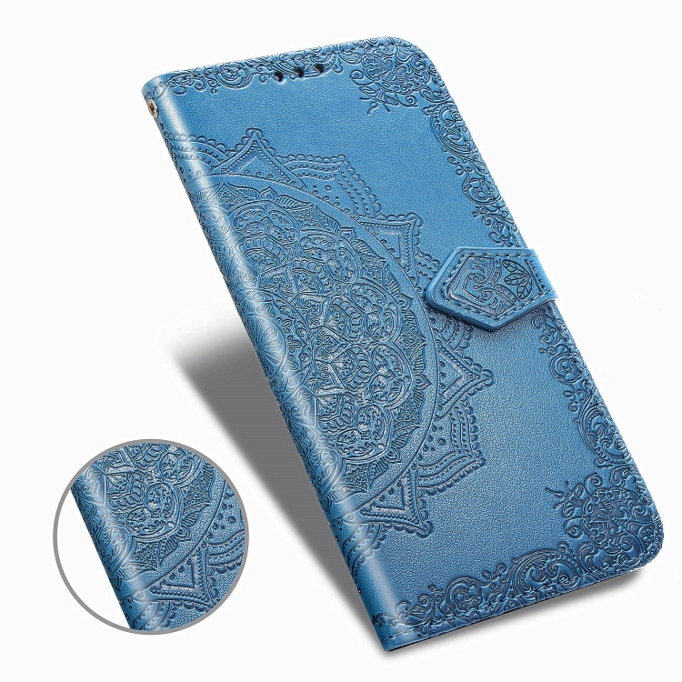 For Samsung Galaxy S20 FE Embossed Mandala Pattern TPU + PU Horizontal Flip Leather Case with Holder & Three Card Slots & Wallet(Blue) For Samsung Galaxy S20 FE Embossed Mandala Pattern TPU + PU Horizontal Flip Leather Case with Holder & Three Card Slots & Wallet(Blue)