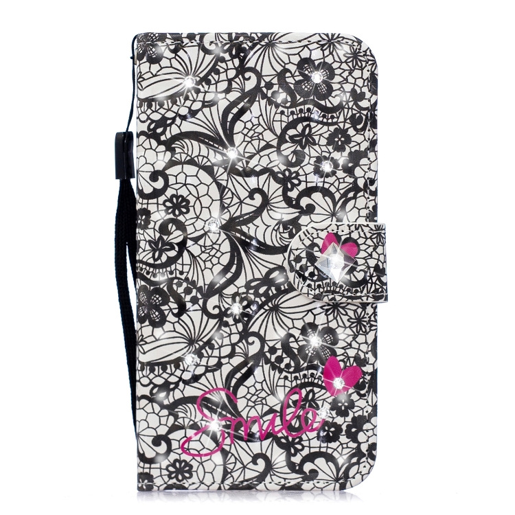 For iPhone 12 / 12 Pro 3D Diamond Encrusted Painting Pattern Coloured Drawing Horizontal Flip PU Leather Case with Holder & Card Slots & Wallet(Lace Flower) For iPhone 12 / 12 Pro 3D Diamond Encrusted Painting Pattern Coloured Drawing Horizontal Flip PU Leather Case with Holder & Card Slots & Wallet(Lace Flower)