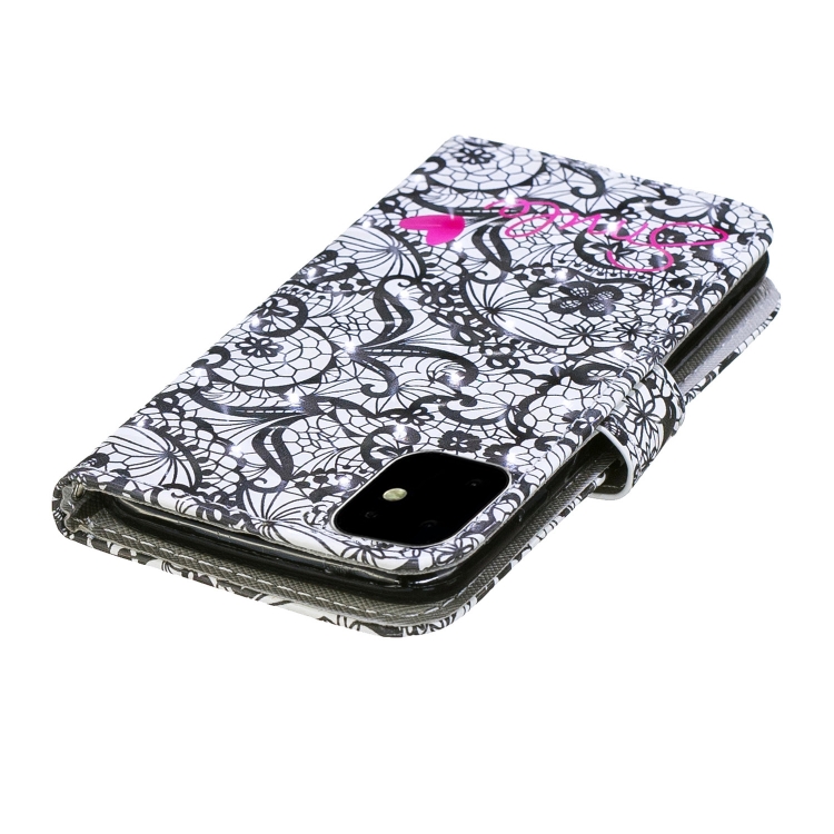 For iPhone 12 / 12 Pro 3D Diamond Encrusted Painting Pattern Coloured Drawing Horizontal Flip PU Leather Case with Holder & Card Slots & Wallet(Lace Flower) For iPhone 12 / 12 Pro 3D Diamond Encrusted Painting Pattern Coloured Drawing Horizontal Flip PU Leather Case with Holder & Card Slots & Wallet(Lace Flower)