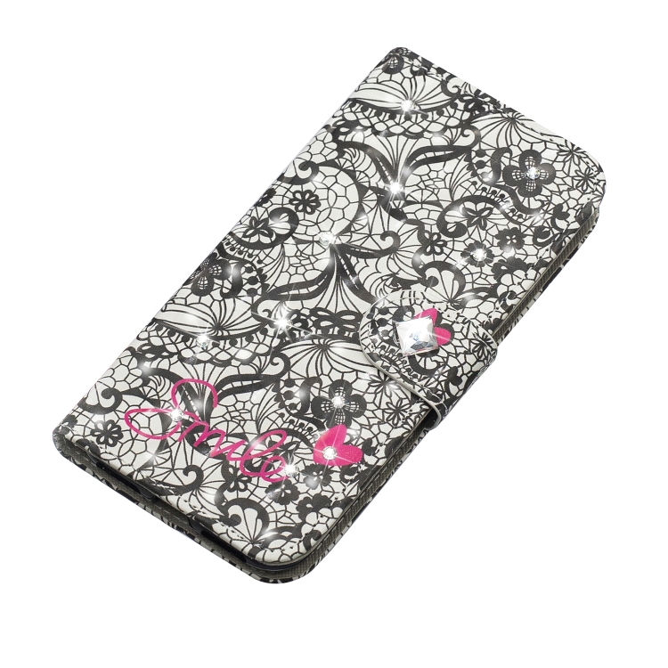For iPhone 12 / 12 Pro 3D Diamond Encrusted Painting Pattern Coloured Drawing Horizontal Flip PU Leather Case with Holder & Card Slots & Wallet(Lace Flower) For iPhone 12 / 12 Pro 3D Diamond Encrusted Painting Pattern Coloured Drawing Horizontal Flip PU Leather Case with Holder & Card Slots & Wallet(Lace Flower)
