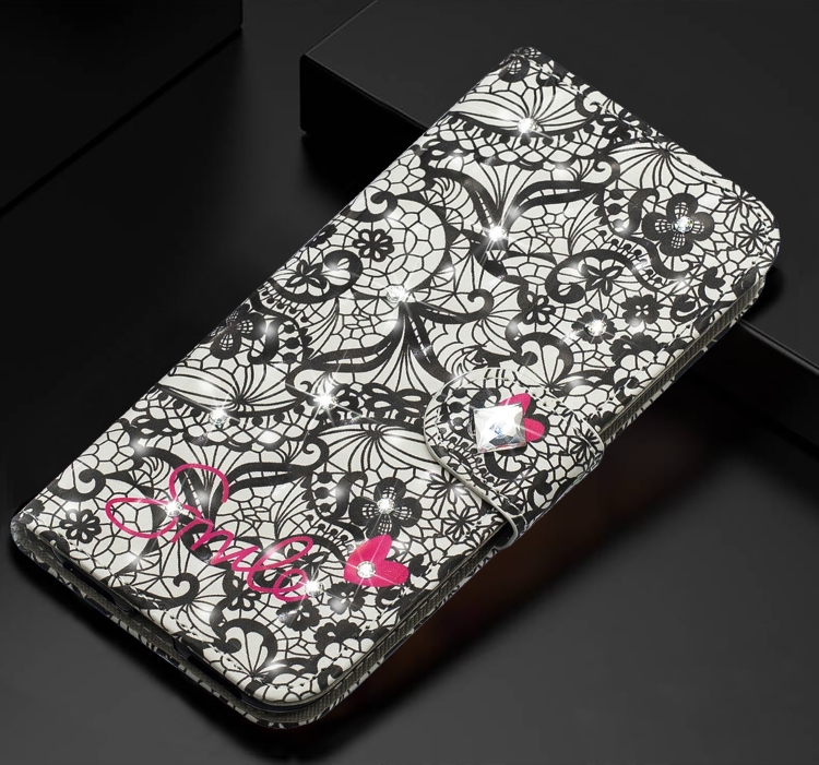 For iPhone 12 / 12 Pro 3D Diamond Encrusted Painting Pattern Coloured Drawing Horizontal Flip PU Leather Case with Holder & Card Slots & Wallet(Lace Flower) For iPhone 12 / 12 Pro 3D Diamond Encrusted Painting Pattern Coloured Drawing Horizontal Flip PU Leather Case with Holder & Card Slots & Wallet(Lace Flower)