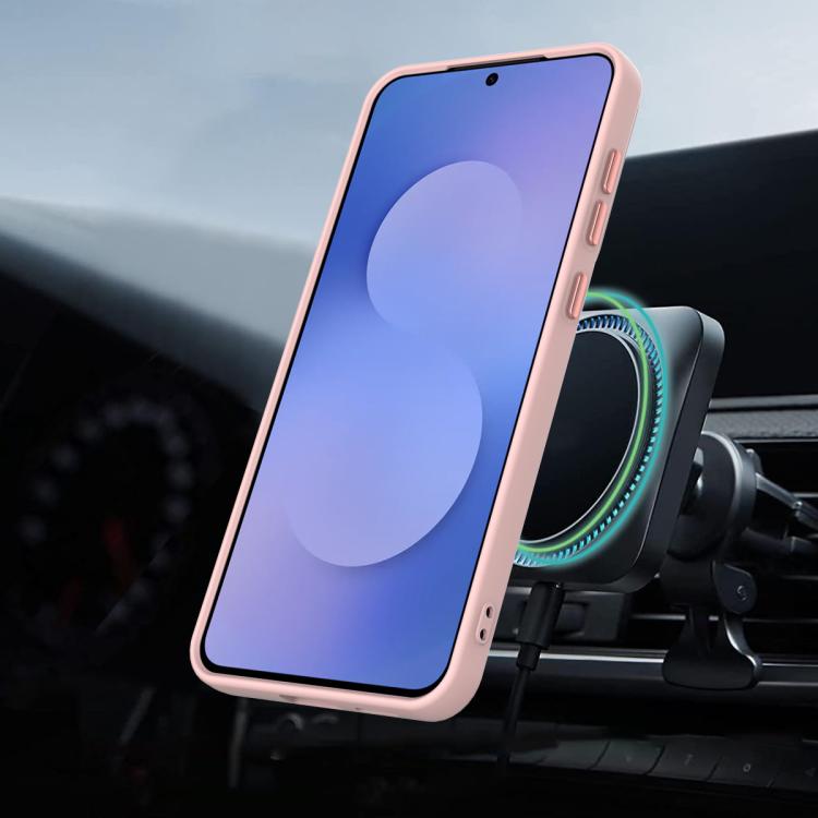 For Samsung Galaxy S25 FE 5G Gen1.5 Pivot Ring Holder TPU Hybrid PC Phone Case(Pink)