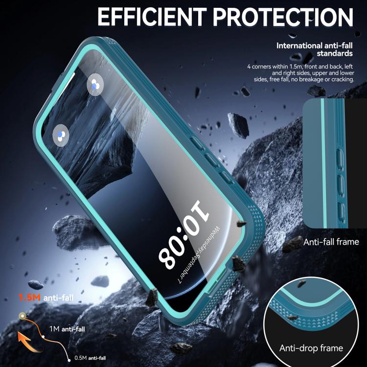 For iPhone 17 Pro Max RedPepper IP68 Waterproof Triple-proof MagSafe Phone Case(Cyan + Lake Blue) - 10