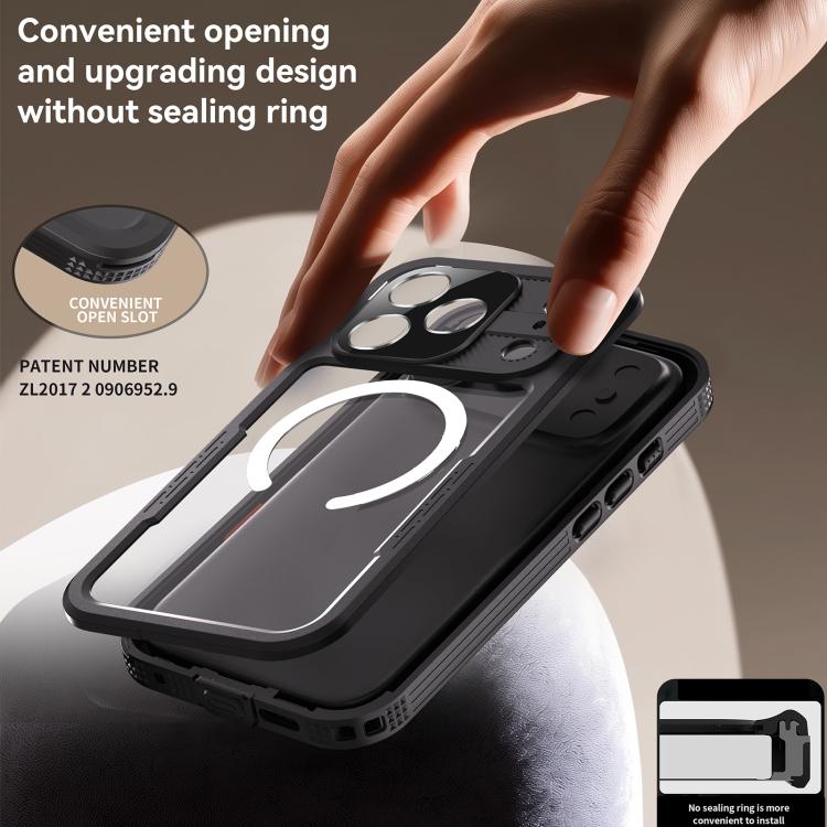 For iPhone 17 Pro RedPepper IP68 Waterproof Triple-proof MagSafe Phone Case(Black) - 8