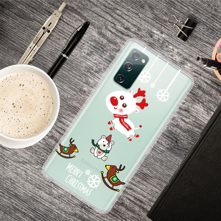 For Samsung Galaxy S20 FE Christmas Series Clear TPU Protective Case(Trojan Bear Deer) For Samsung Galaxy S20 FE Christmas Series Clear TPU Protective Case(Trojan Bear Deer)