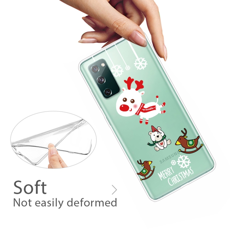 For Samsung Galaxy S20 FE Christmas Series Clear TPU Protective Case(Trojan Bear Deer) For Samsung Galaxy S20 FE Christmas Series Clear TPU Protective Case(Trojan Bear Deer)