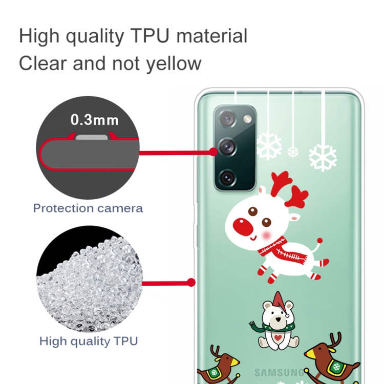 For Samsung Galaxy S20 FE Christmas Series Clear TPU Protective Case(Trojan Bear Deer) For Samsung Galaxy S20 FE Christmas Series Clear TPU Protective Case(Trojan Bear Deer)