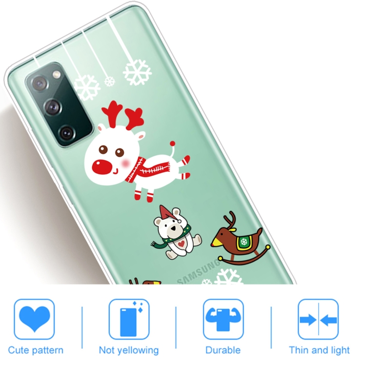 For Samsung Galaxy S20 FE Christmas Series Clear TPU Protective Case(Trojan Bear Deer) For Samsung Galaxy S20 FE Christmas Series Clear TPU Protective Case(Trojan Bear Deer)