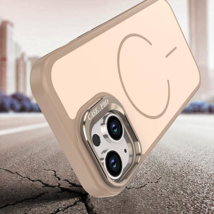 For iPhone 13 Bright Color Contrast Skin-feel Camera Bracket Magsafe Phone Case(Black) 4