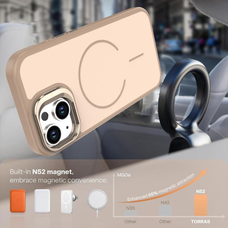 For iPhone 13 Bright Color Contrast Skin-feel Camera Bracket Magsafe Phone Case(Black) 5