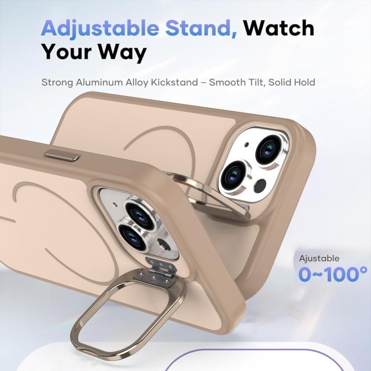 For iPhone 13 Bright Color Contrast Skin-feel Camera Bracket Magsafe Phone Case(Black) 6