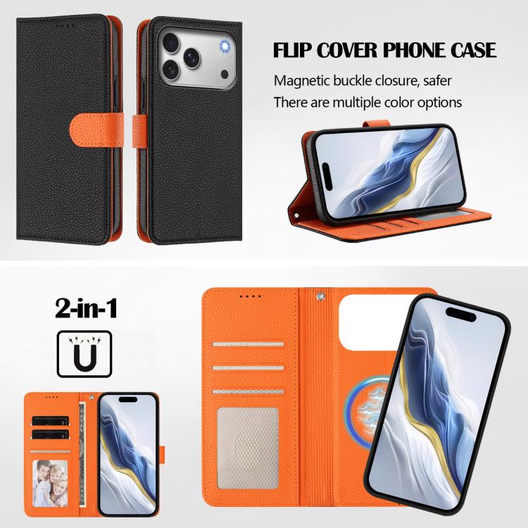 Coque Magnétique En Cuir Végétalien Pour IPhone 16/15/14/13 - Noir, Luxe, Légère, Garantie 2 Ans