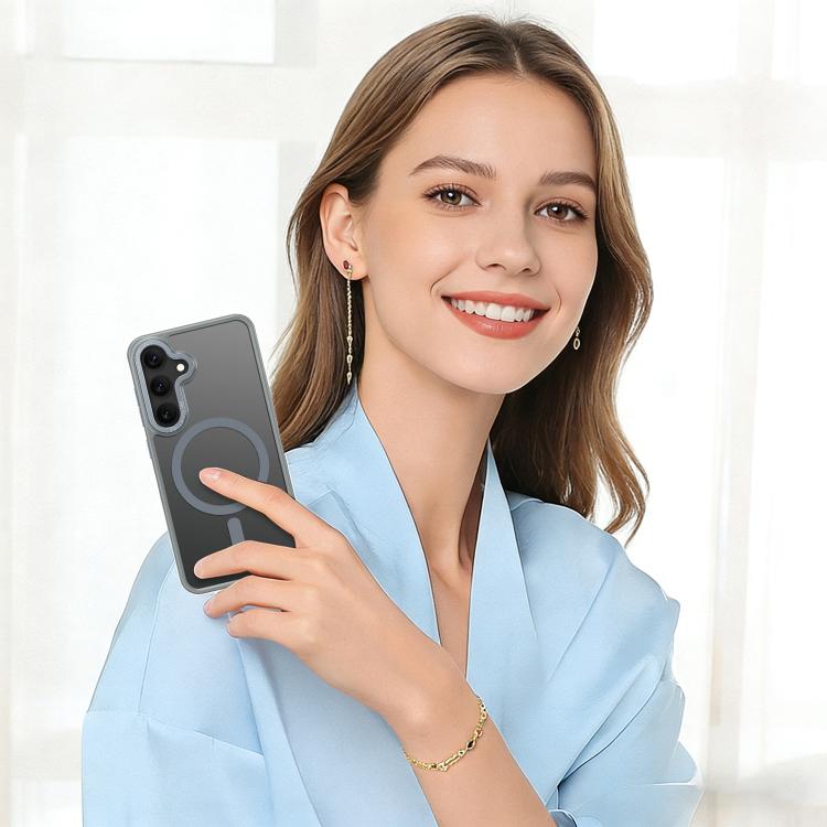 For Samsung Galaxy S24+ 5G XDcase Metal Lens Frame Skin Feel Magnetic Phone Case(Grey)