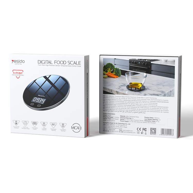 Yesido Mg43 Smart Kitchen Electronic Scale(Black) - 10