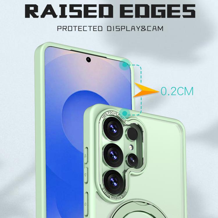 For Galaxy S26 Ultra 5G Kalebol MagSafe Metal Ring Holder Phone Case(Avocado Green)