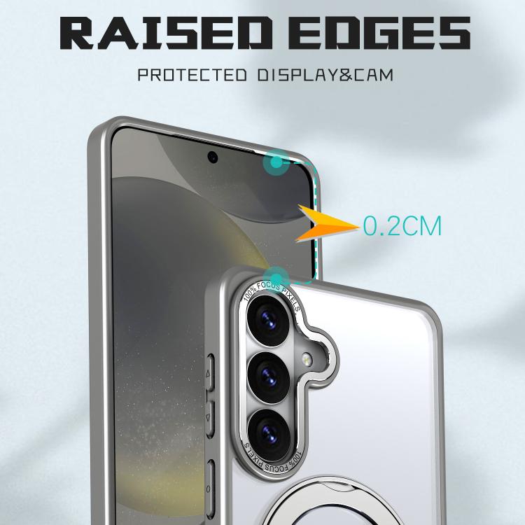 For Galaxy S26 5G Kalebol MagSafe Metal Ring Holder Phone Case(Titanium Gray)