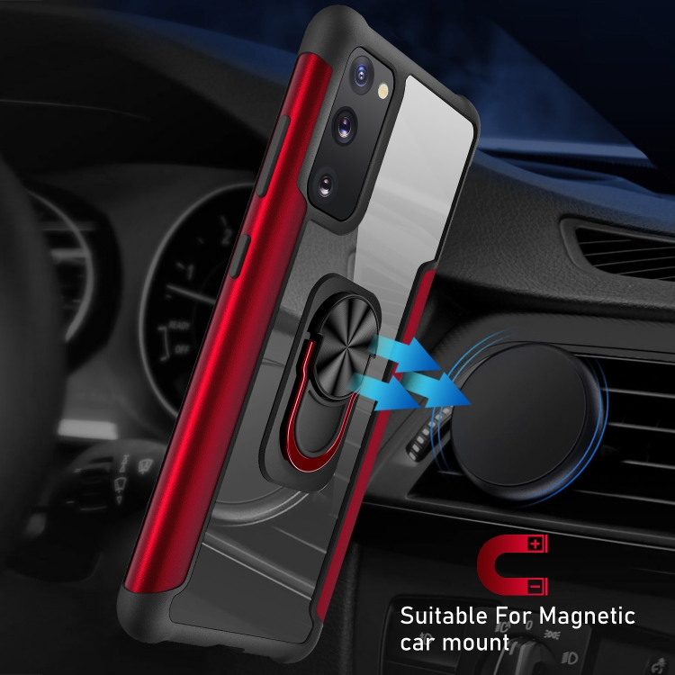 For Samsung Galaxy S20 FE R-JUST PC +TPU + Metal Shockproof Protective Case with Ring Holder(Red) For Samsung Galaxy S20 FE R-JUST PC +TPU + Metal Shockproof Protective Case with Ring Holder(Red)