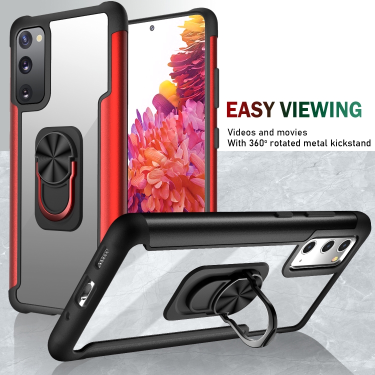 For Samsung Galaxy S20 FE R-JUST PC +TPU + Metal Shockproof Protective Case with Ring Holder(Red) For Samsung Galaxy S20 FE R-JUST PC +TPU + Metal Shockproof Protective Case with Ring Holder(Red)