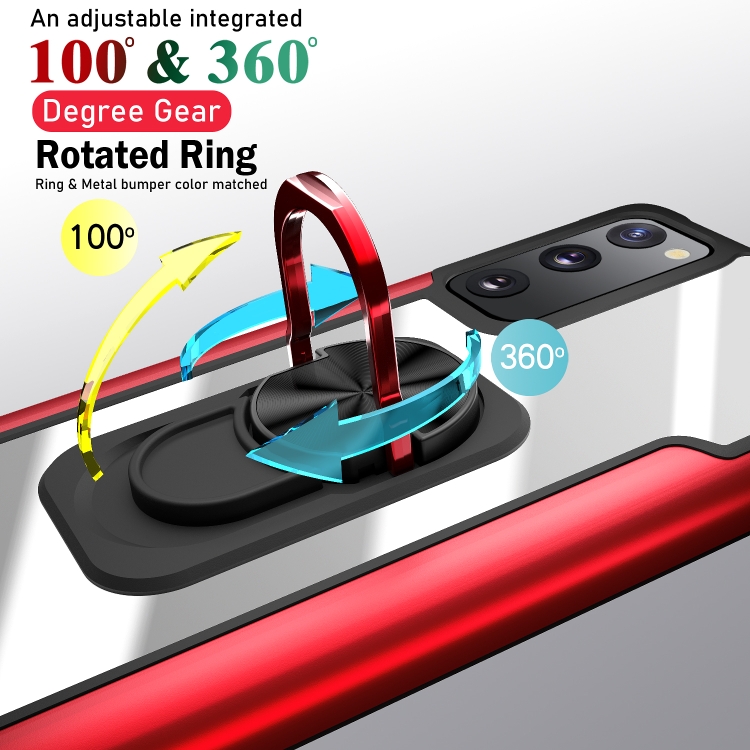 For Samsung Galaxy S20 FE R-JUST PC +TPU + Metal Shockproof Protective Case with Ring Holder(Red) For Samsung Galaxy S20 FE R-JUST PC +TPU + Metal Shockproof Protective Case with Ring Holder(Red)