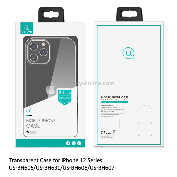 For iPhone 12 mini USAMS US-BH605 Primary Series Shockproof Transparent TPU Protective Case For iPhone 12 mini USAMS US-BH605 Primary Series Shockproof Transparent TPU Protective Case