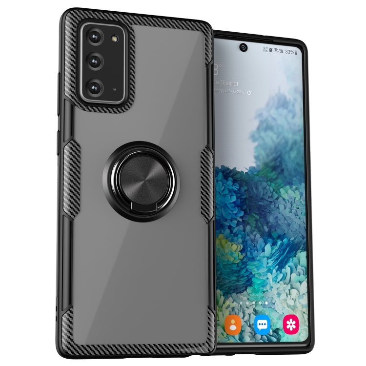 For Samsung Galaxy Note 20 Shockproof Transparent TPU + Acrylic Protective Case, with Ring Holder(Red) For Samsung Galaxy Note 20 Shockproof Transparent TPU + Acrylic Protective Case, with Ring Holder(Red)