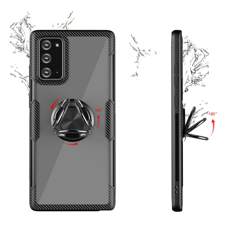 For Samsung Galaxy Note 20 Shockproof Transparent TPU + Acrylic Protective Case, with Ring Holder(Red) For Samsung Galaxy Note 20 Shockproof Transparent TPU + Acrylic Protective Case, with Ring Holder(Red)