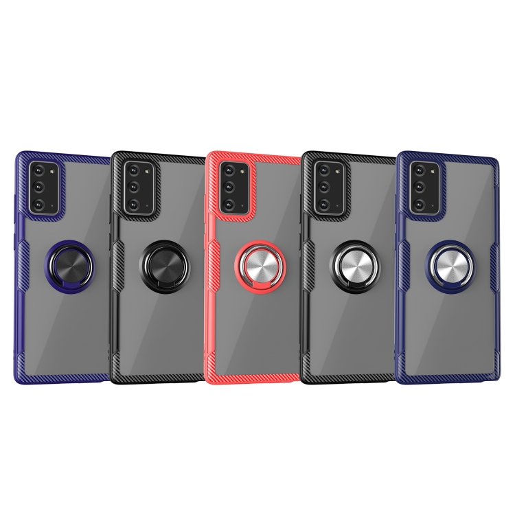 For Samsung Galaxy Note 20 Shockproof Transparent TPU + Acrylic Protective Case, with Ring Holder(Red) For Samsung Galaxy Note 20 Shockproof Transparent TPU + Acrylic Protective Case, with Ring Holder(Red)
