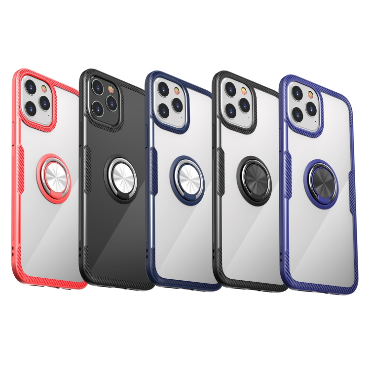 For iPhone 12 Pro Max Shockproof Transparent TPU + Acrylic Protective Case with Ring Holder(Black and Silver) For iPhone 12 Pro Max Shockproof Transparent TPU + Acrylic Protective Case with Ring Holder(Black and Silver)