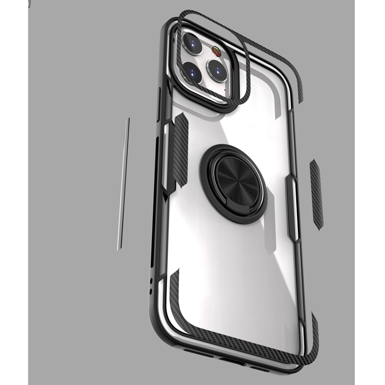 For iPhone 12 Pro Max Shockproof Transparent TPU + Acrylic Protective Case with Ring Holder(Black and Silver) For iPhone 12 Pro Max Shockproof Transparent TPU + Acrylic Protective Case with Ring Holder(Black and Silver)