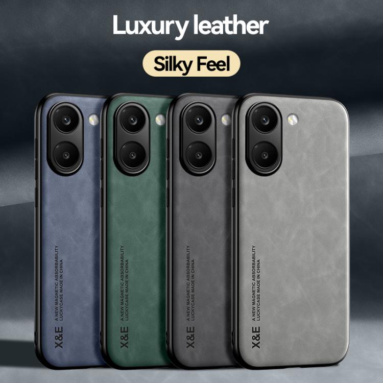 For Redmi Turbo 5 Max 5G / Poco X8 Pro Max 5G Skin Feel Magnetic Leather Back Phone Case(Light Grey)
