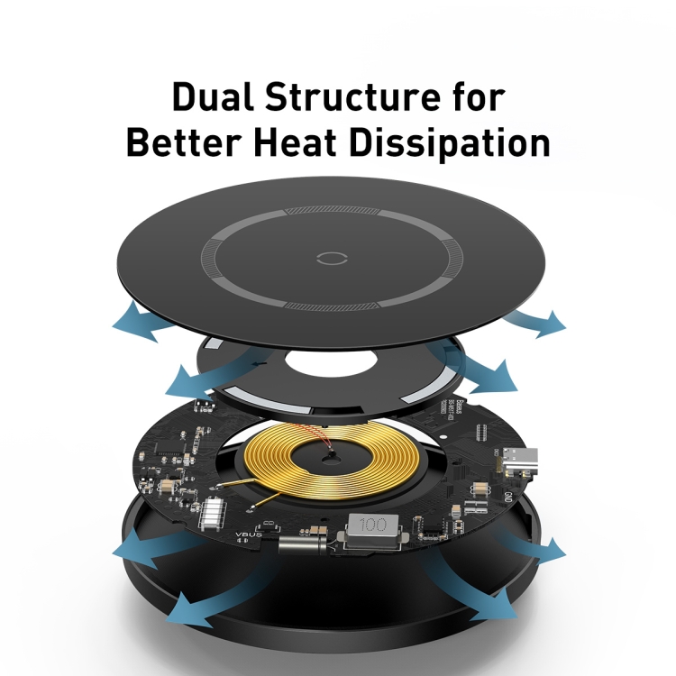 Baseus WXJK-E01 Simple 15W QI Standard Magnetic Wireless Fast Charging Charger for iPhone 12 Series / AirPods Pro(Black) - 8