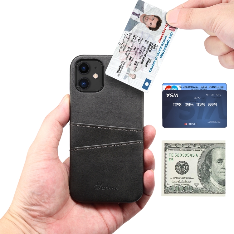 For iPhone 12 / 12 Pro Calf Texture Back Cover Protective Case with Card Slots(Black) For iPhone 12 / 12 Pro Calf Texture Back Cover Protective Case with Card Slots(Black)