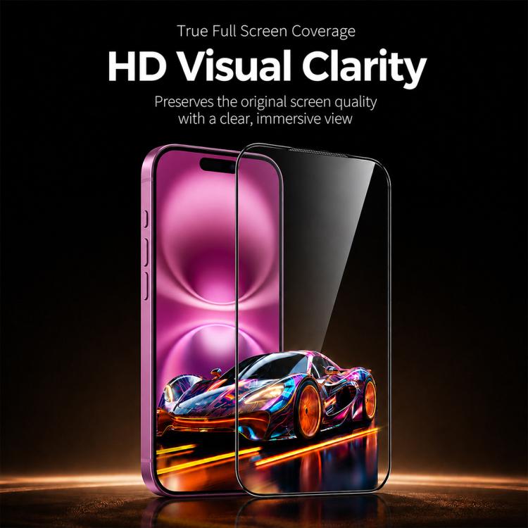 For iPhone 16 Plus / 15 Plus 25pcs High Aluminum 380 Glue Silk Screen Printed Tempered Glass Film