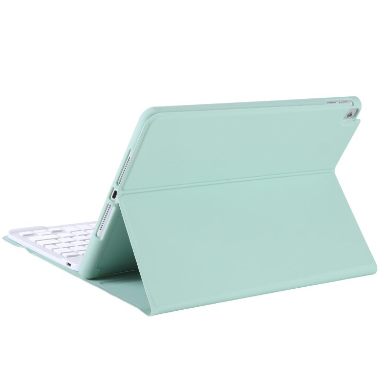 T098B Integrated Ultra-thin Candy Colors Bluetooth Keyboard Tablet Case for iPad Air 4 10.9 inch (2020), with Stand & Pen Slot(Light Green)