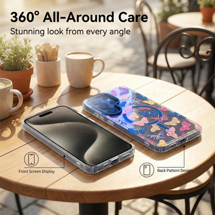 For Samsung Galaxy S26 Ultra 5G IMD Blue Light Jungle Series Magnetic Phone Case(Butterflies) 3