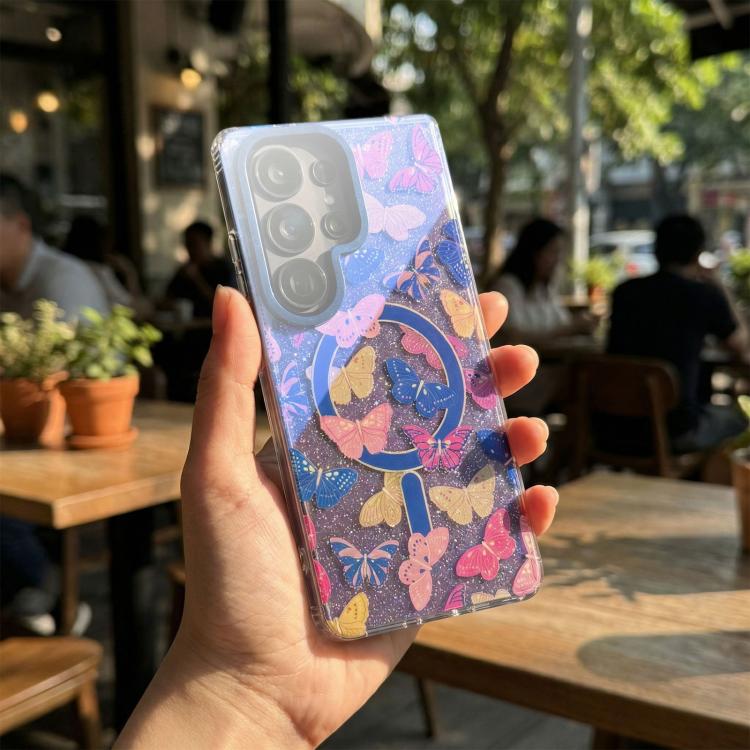For Samsung Galaxy S26 Ultra 5G IMD Blue Light Jungle Series Magnetic Phone Case(Butterflies) 8
