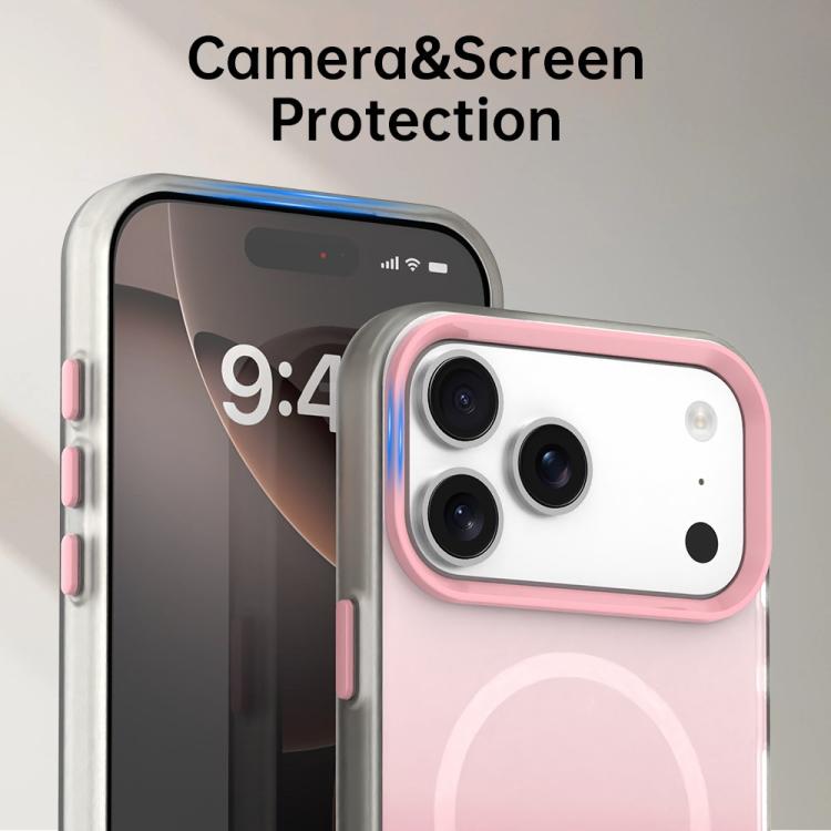 For iPhone 17 Pro Max Candy Gradient Series 3 in 1 Hybrid Magnetic Phone Case(Pink)