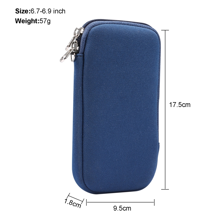 Universal Elasticity Zipper Protective Case Storage Bag with Lanyard For 6.7-6.9 inch Smart Phones(Sapphire Blue) Universal Elasticity Zipper Protective Case Storage Bag with Lanyard For 6.7-6.9 inch Smart Phones(Sapphire Blue)