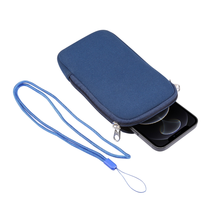 Universal Elasticity Zipper Protective Case Storage Bag with Lanyard For 6.7-6.9 inch Smart Phones(Sapphire Blue) Universal Elasticity Zipper Protective Case Storage Bag with Lanyard For 6.7-6.9 inch Smart Phones(Sapphire Blue)