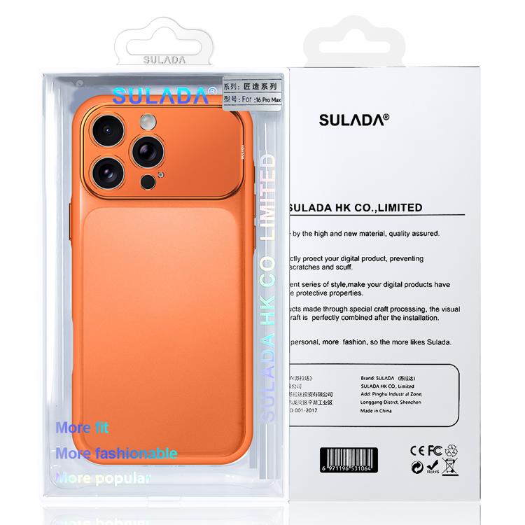 For iPhone 18 Pro SULADA Transforms Into 17 Pro Semi-Transparent Matte Shockproof Phone Case(Orange)