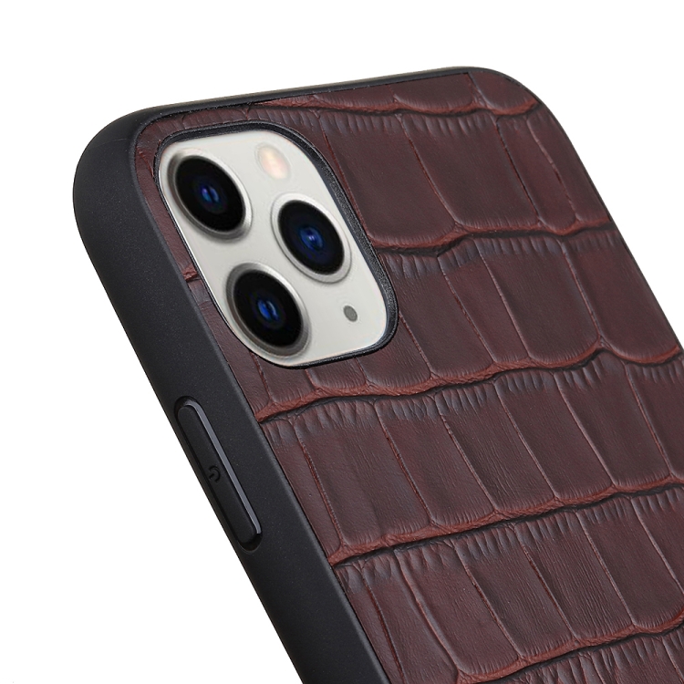 For iPhone 11 Pro Max Crocodile Texture Leather Protective Case (Brown) For iPhone 11 Pro Max Crocodile Texture Leather Protective Case (Brown)