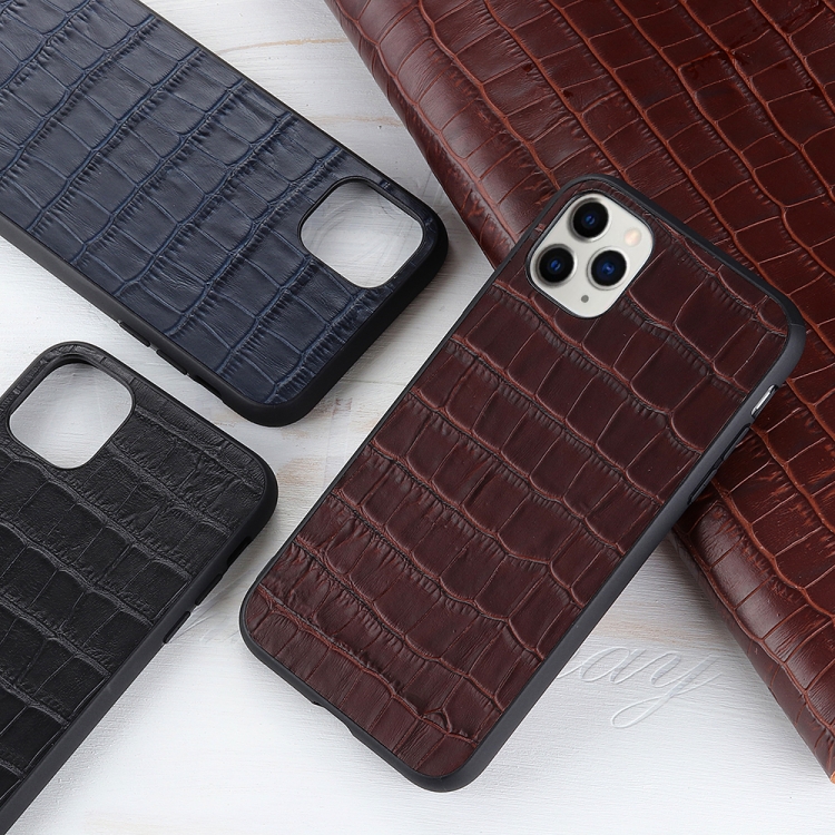 For iPhone 11 Pro Max Crocodile Texture Leather Protective Case (Brown) For iPhone 11 Pro Max Crocodile Texture Leather Protective Case (Brown)