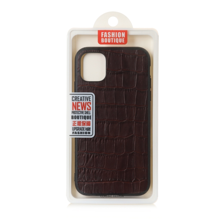 For iPhone 11 Pro Max Crocodile Texture Leather Protective Case (Brown) For iPhone 11 Pro Max Crocodile Texture Leather Protective Case (Brown)