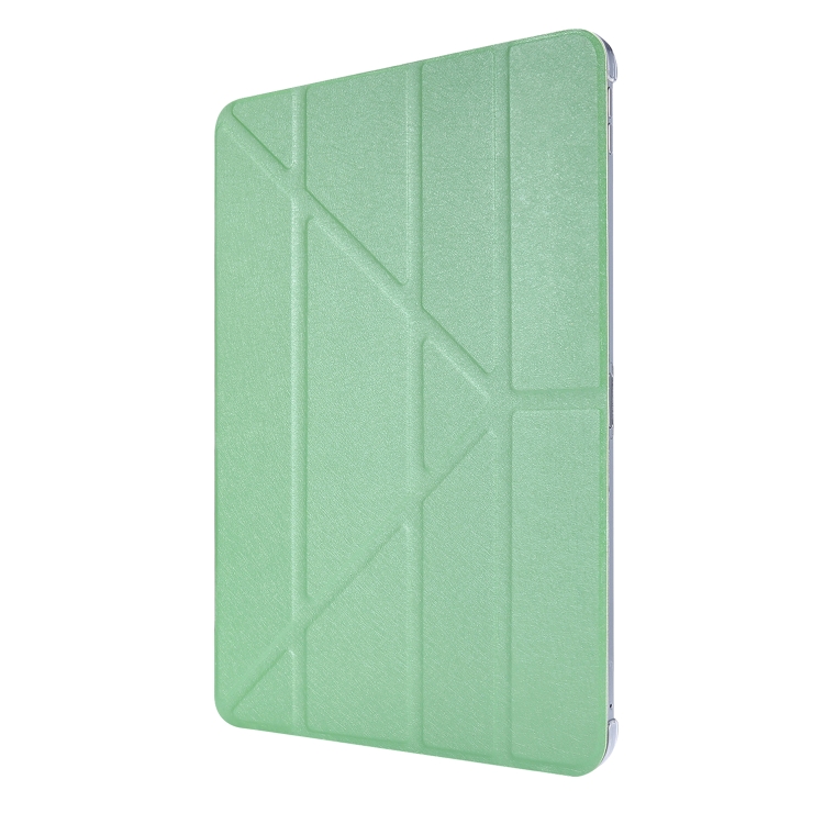 Silk Texture Horizontal Deformation Flip Leather Case with Three-folding Holder For iPad Air 11 2024 / Air 2022 / 2020 10.9(Green) Silk Texture Horizontal Deformation Flip Leather Case with Three-folding Holder For iPad Air 11 2024 / Air 2022 / 2020 10.9(Green)