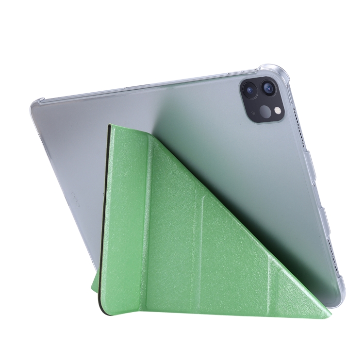 Silk Texture Horizontal Deformation Flip Leather Case with Three-folding Holder For iPad Air 11 2024 / Air 2022 / 2020 10.9(Green) Silk Texture Horizontal Deformation Flip Leather Case with Three-folding Holder For iPad Air 11 2024 / Air 2022 / 2020 10.9(Green)