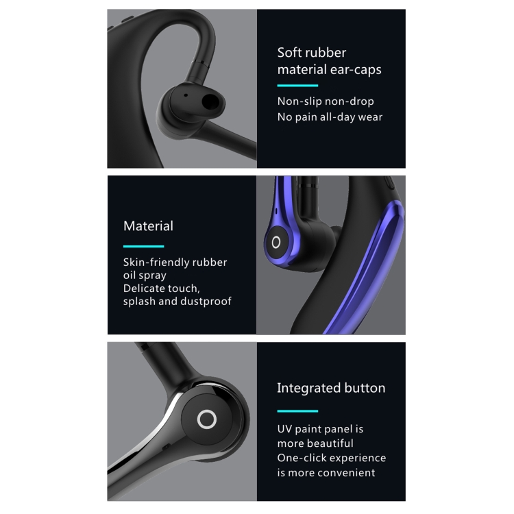 F910 Bluetooth 5.0 Hanging Ear Style Dual Mic Noise Cancelling Bluetooth Earphone(Black) F910 Bluetooth 5.0 Hanging Ear Style Dual Mic Noise Cancelling Bluetooth Earphone(Black)